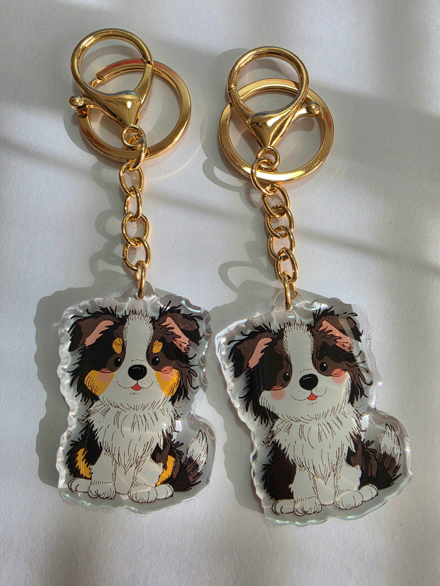 Pet Keychain 043 - Black and White - Border Collie