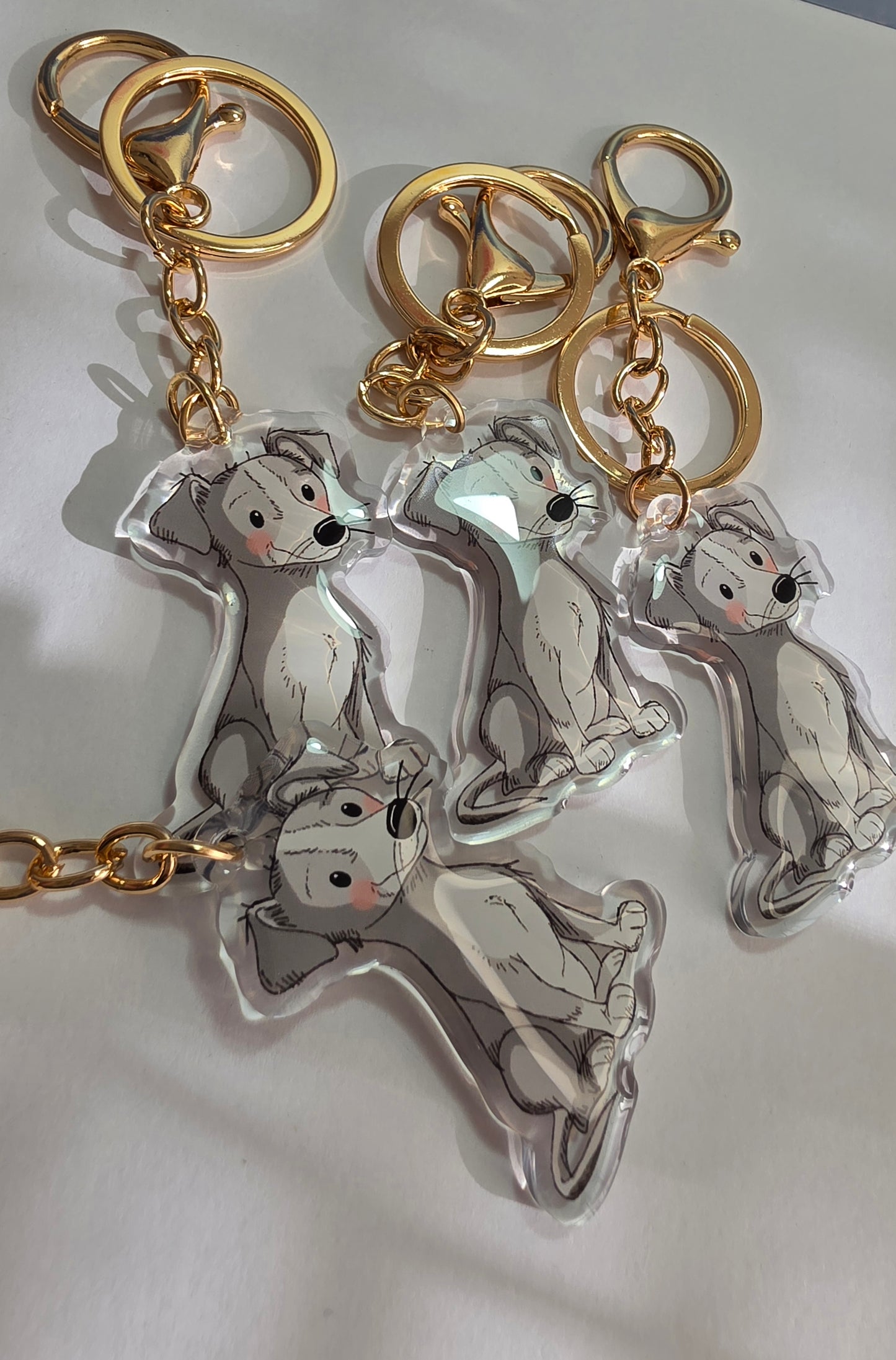 Pet Keychain 071 - Grey - Greyhound