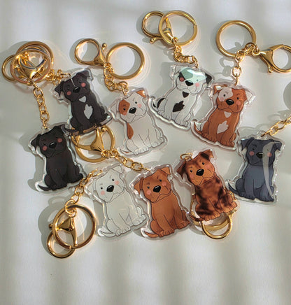 Pet Keychain 001 - Tuxedo - Staffordshire Bull Terrier