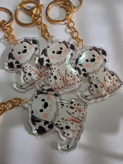Pet Keychain 066 - Black and White - Dalmatian
