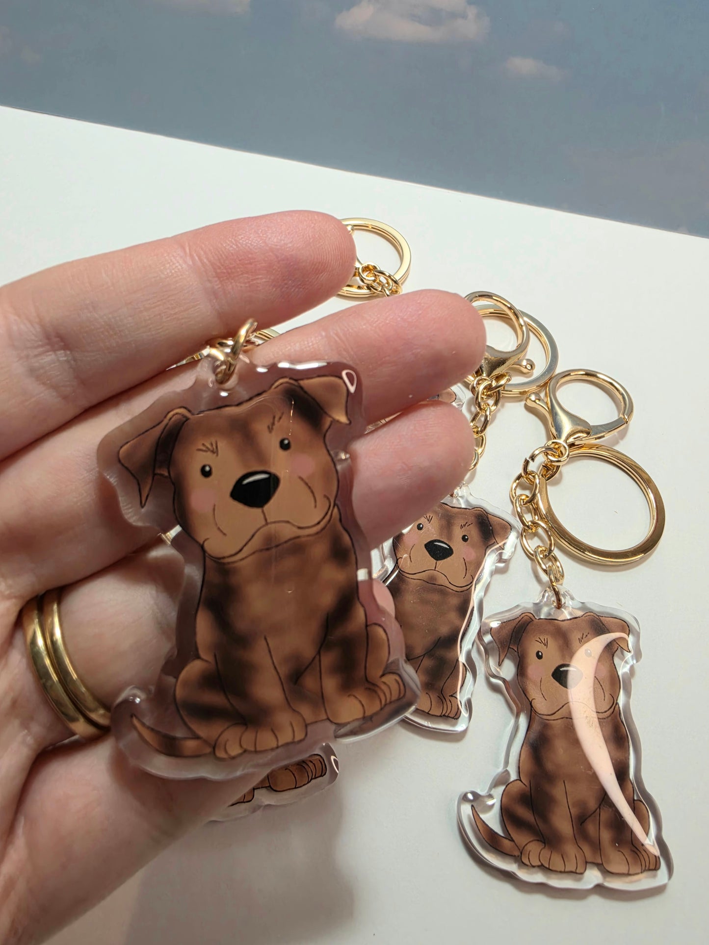Pet Keychain 007 - Brindle - Staffordshire Bull Terrier