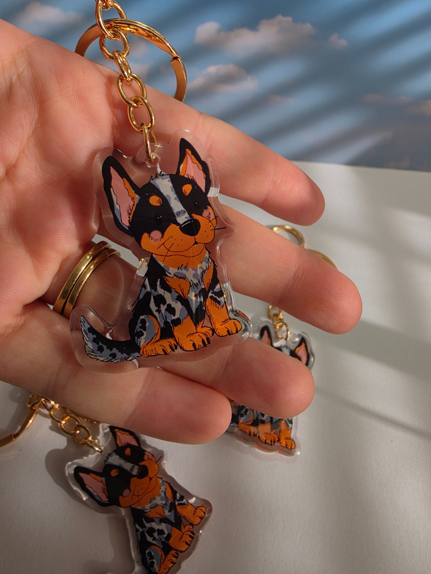 Pet Keychain 031 - Blue - Heeler
