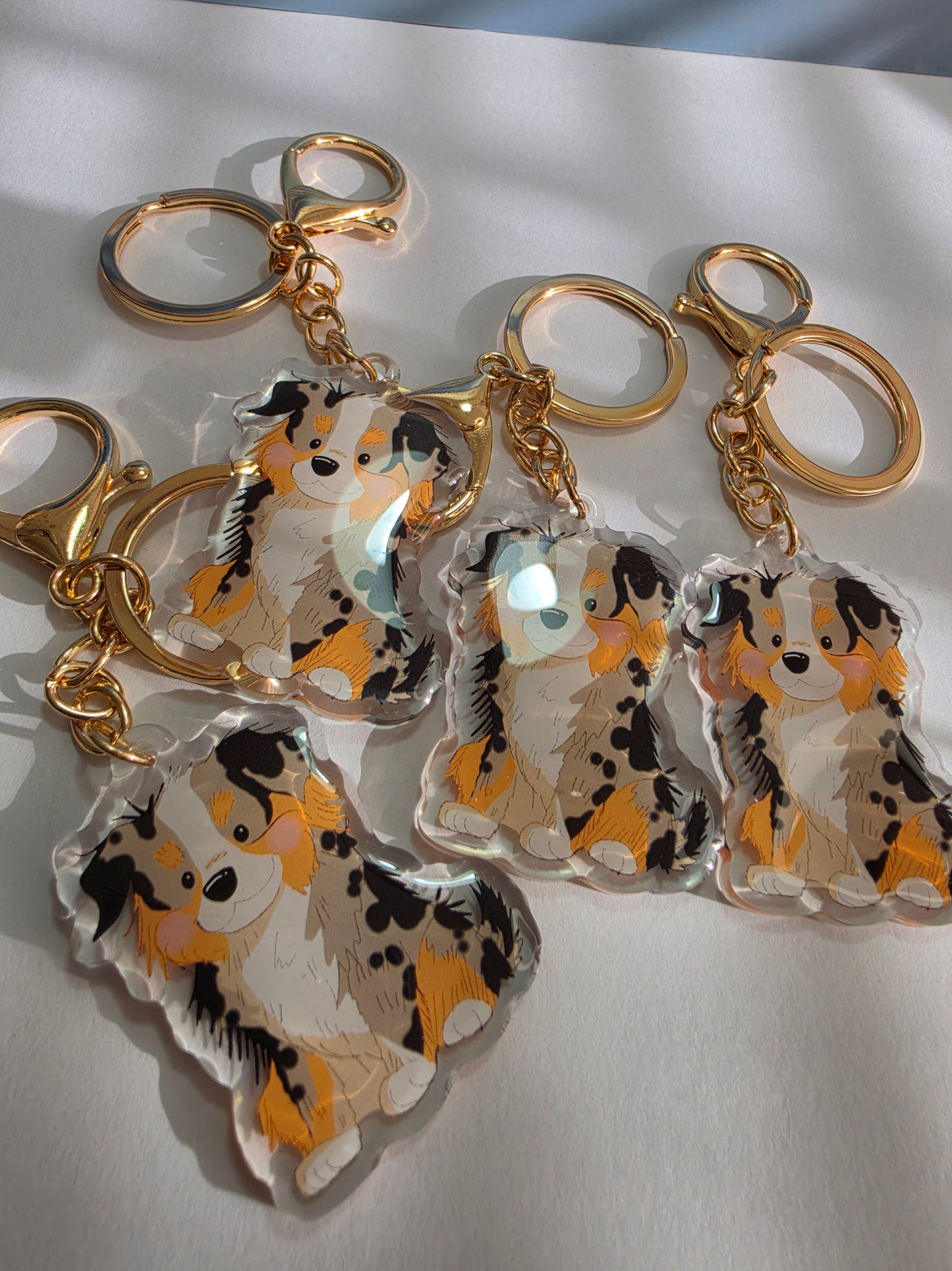 Pet Keychain 036 - Blue Merle - Aussie Shepherd