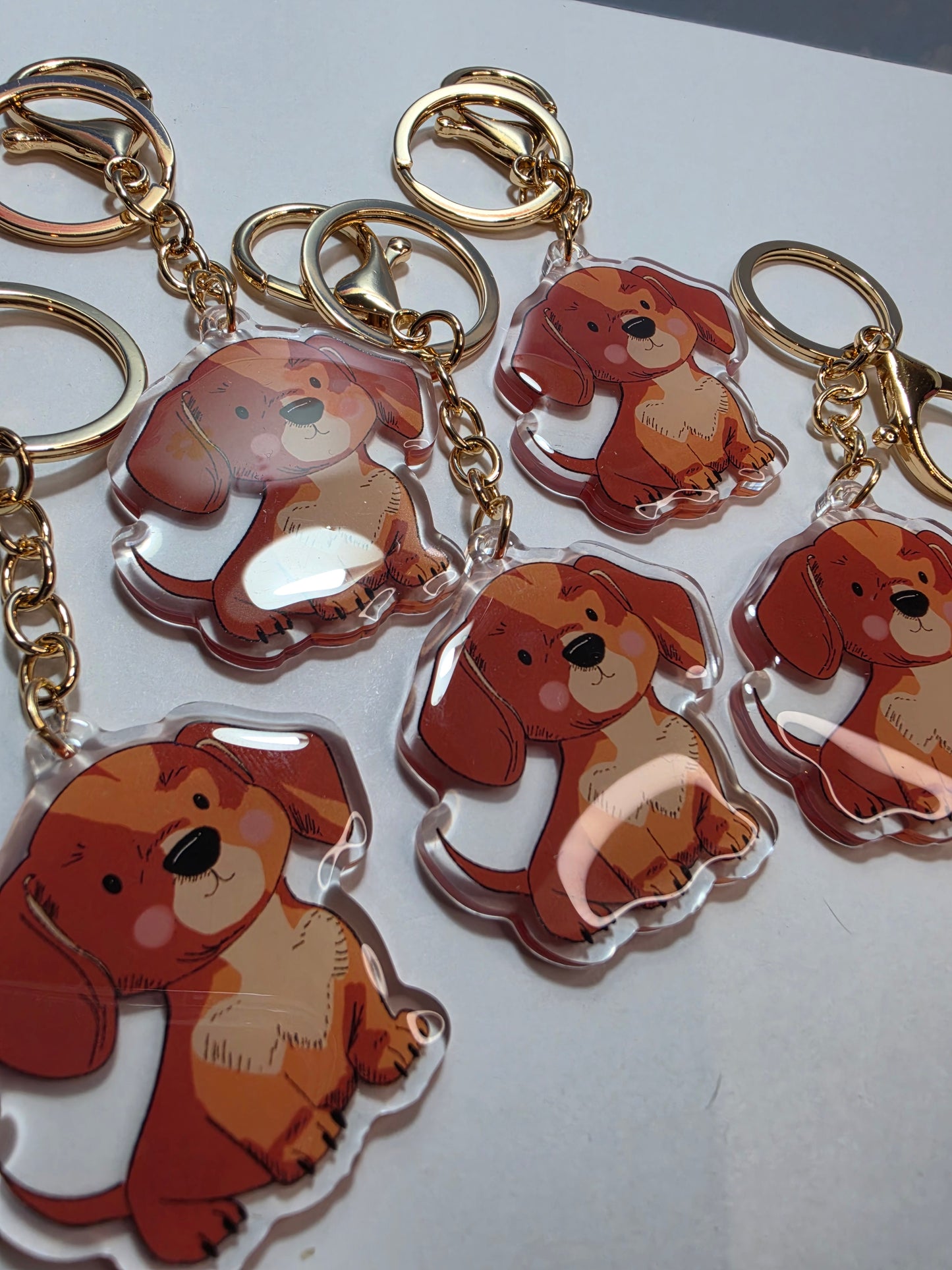Pet Keychain 011 - Red - Dachshund