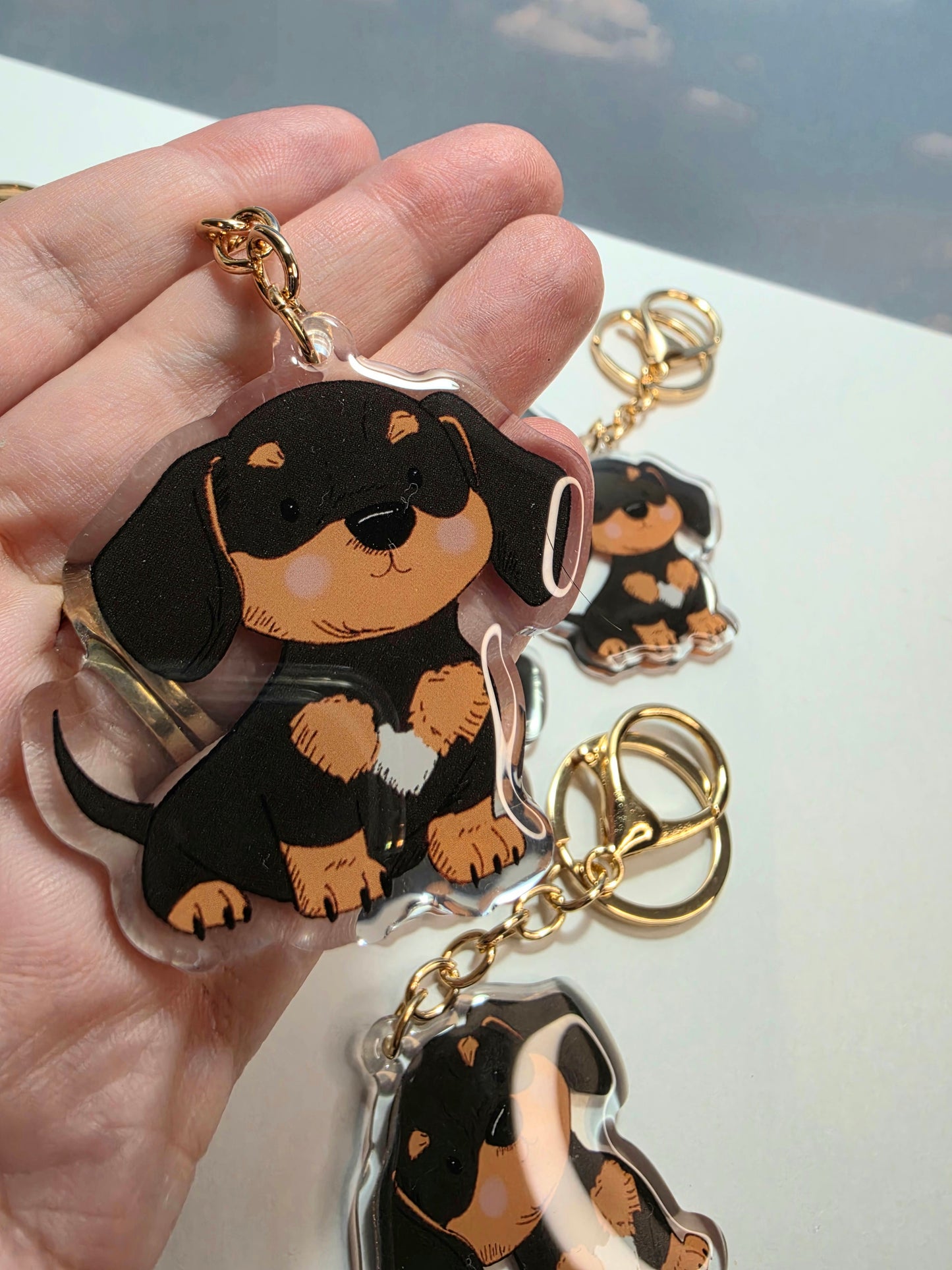 Pet Keychain 010 - Black and Tan - Dachshund
