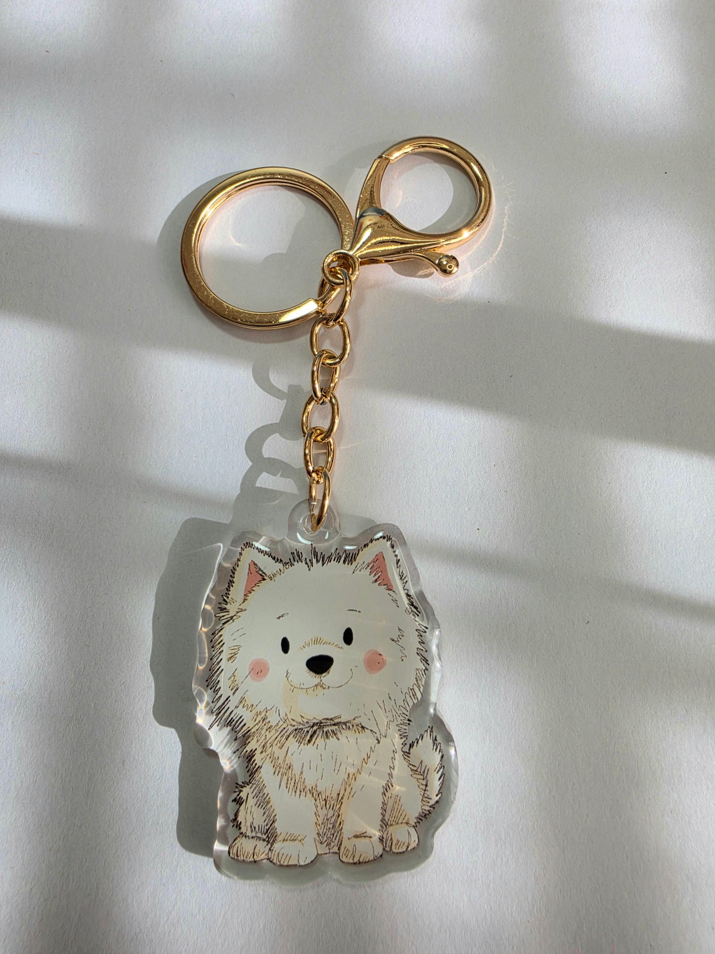Pet Keychain 056 - White - Pomeranian