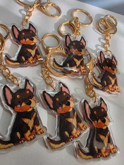 Pet Keychain 026 - Black and Tan - Kelpie