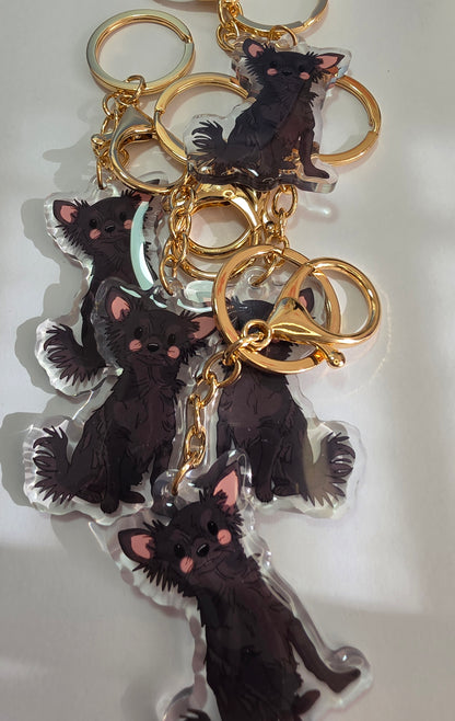 Pet Keychain 075 - Black - Chihuahua
