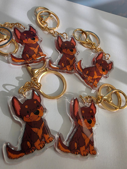 Pet Keychain 027 - Red - Kelpie