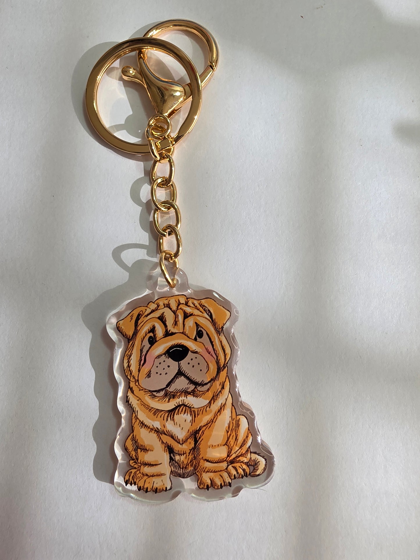 Pet Keychain 069 - Fawn - Shar Pei