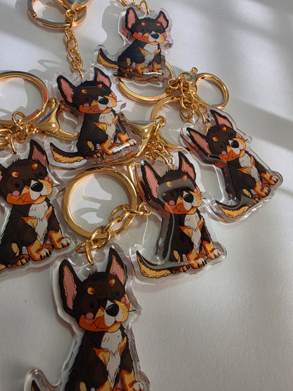 Pet Keychain 029 - Black Tricolour - Kelpie