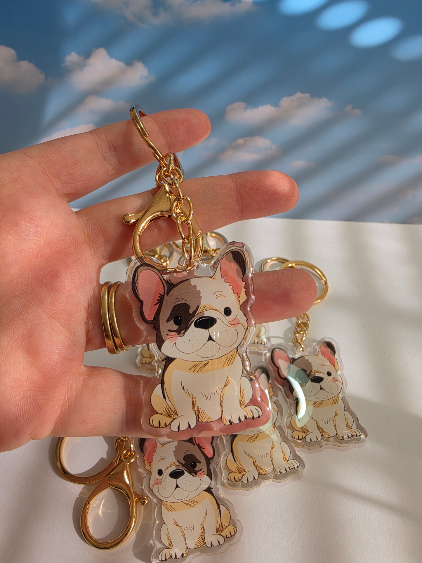 Pet Keychain 046 - Cream - French Bulldog