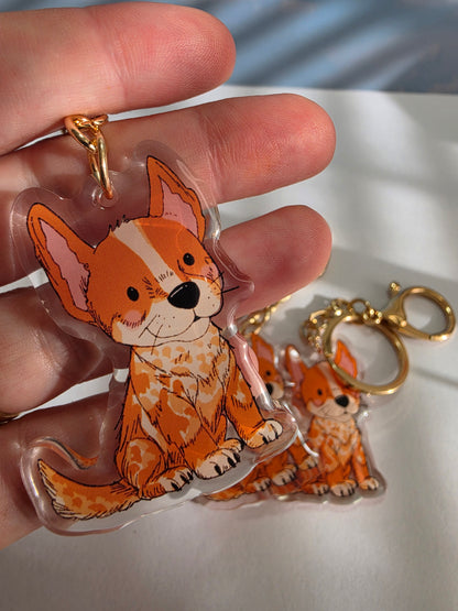 Pet Keychain 032 - Red - Heeler