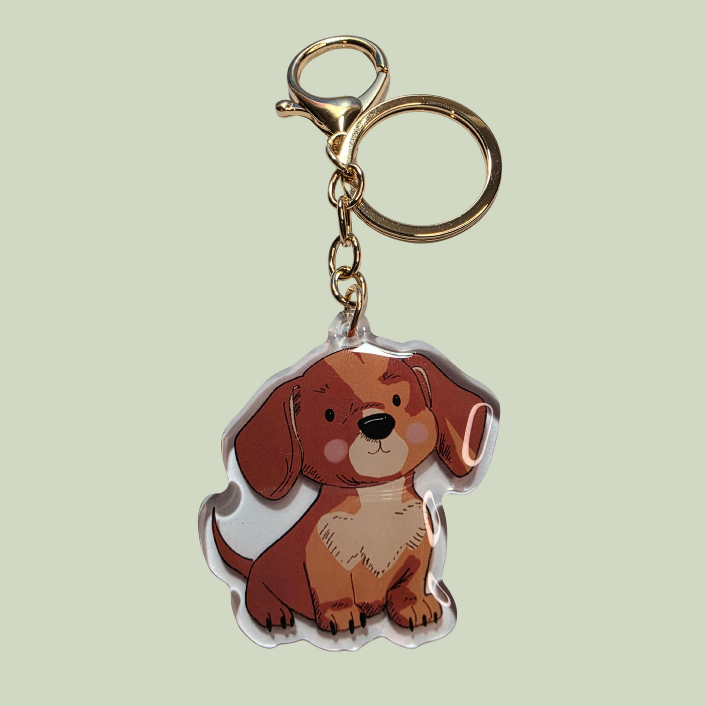 Pet Keychain 011 - Red - Dachshund