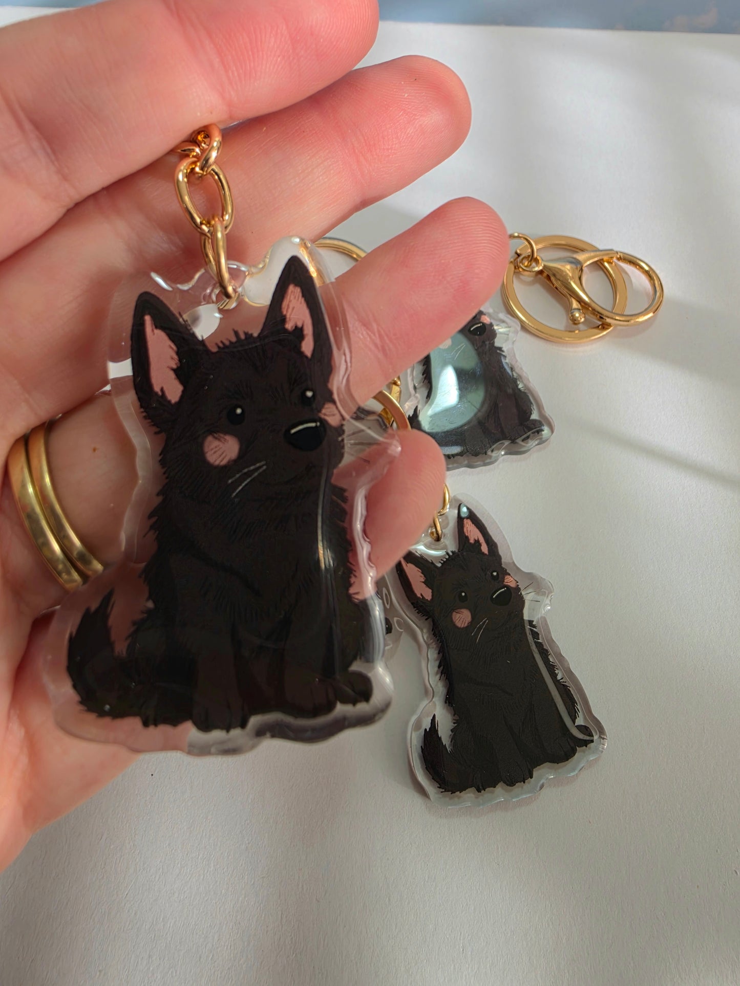 Pet Keychain 024 - Black - German Shepherd