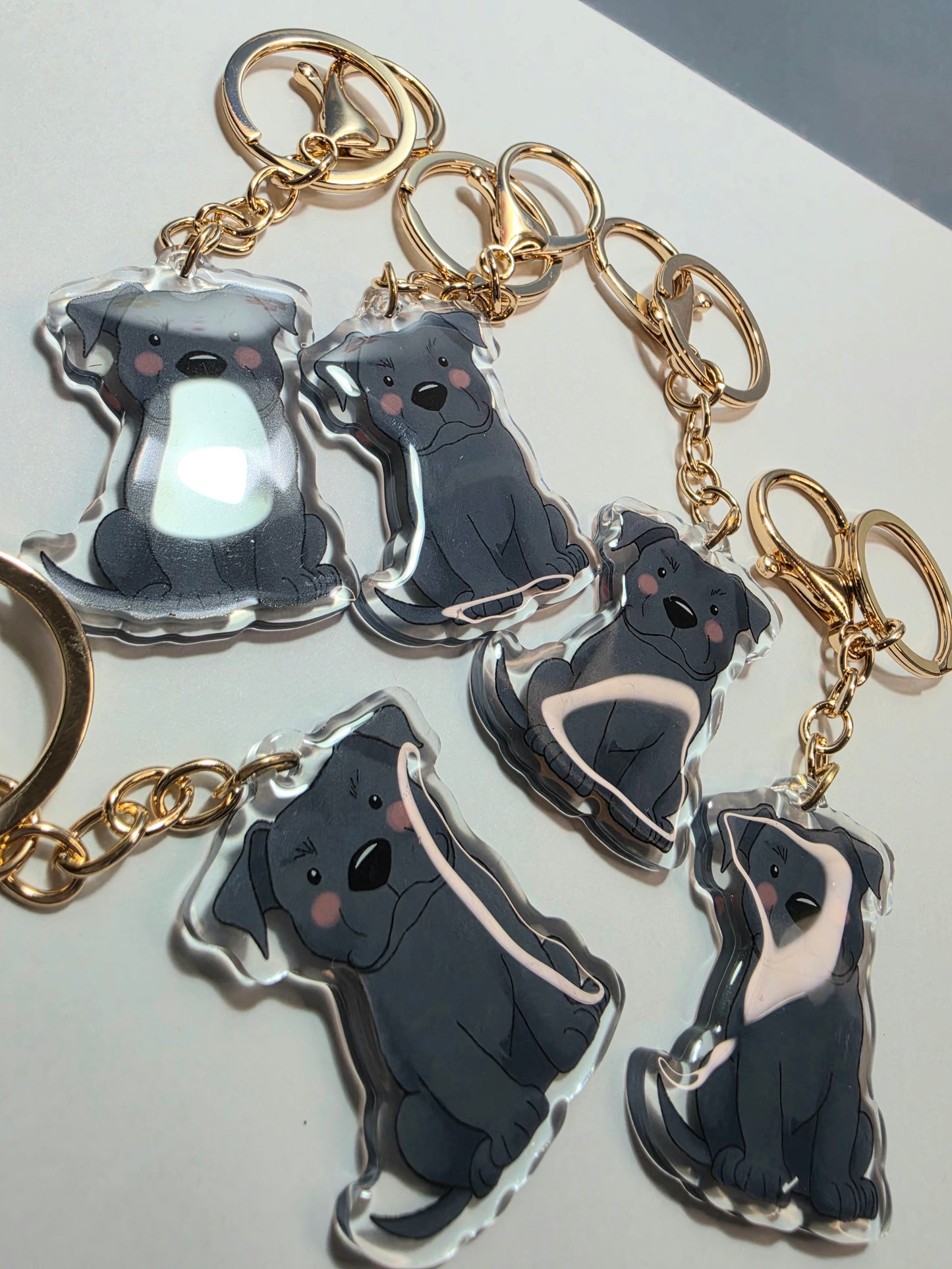 Pet Keychain 009 - Blue Grey - Staffordshire Bull Terrier
