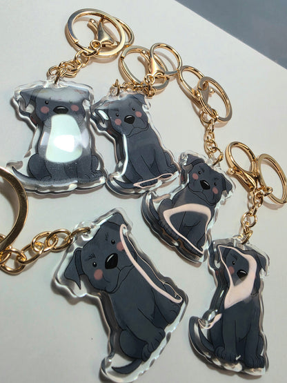 Pet Keychain 009 - Blue Grey - Staffordshire Bull Terrier