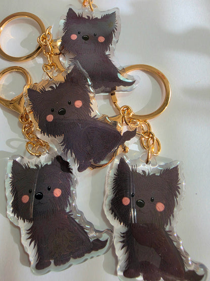 Pet Keychain 051 - Black - Yorkshire Terrier