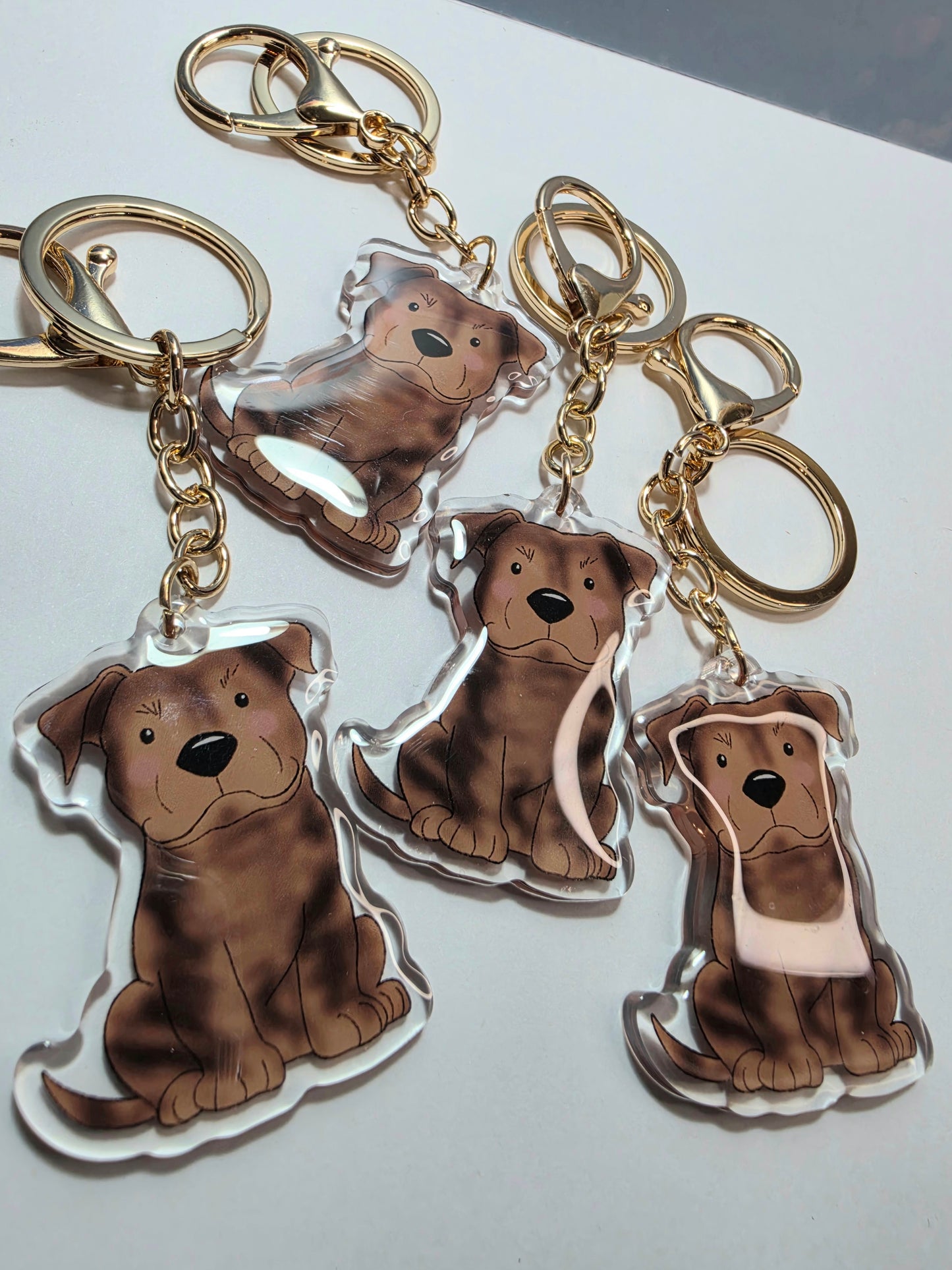 Pet Keychain 007 - Brindle - Staffordshire Bull Terrier