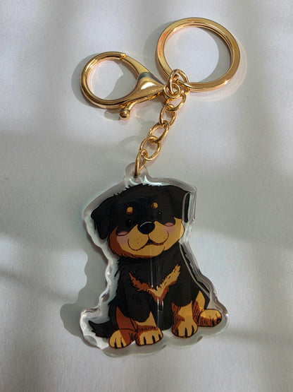 Pet Keychain 065 - Black and Tan - Rottweiler
