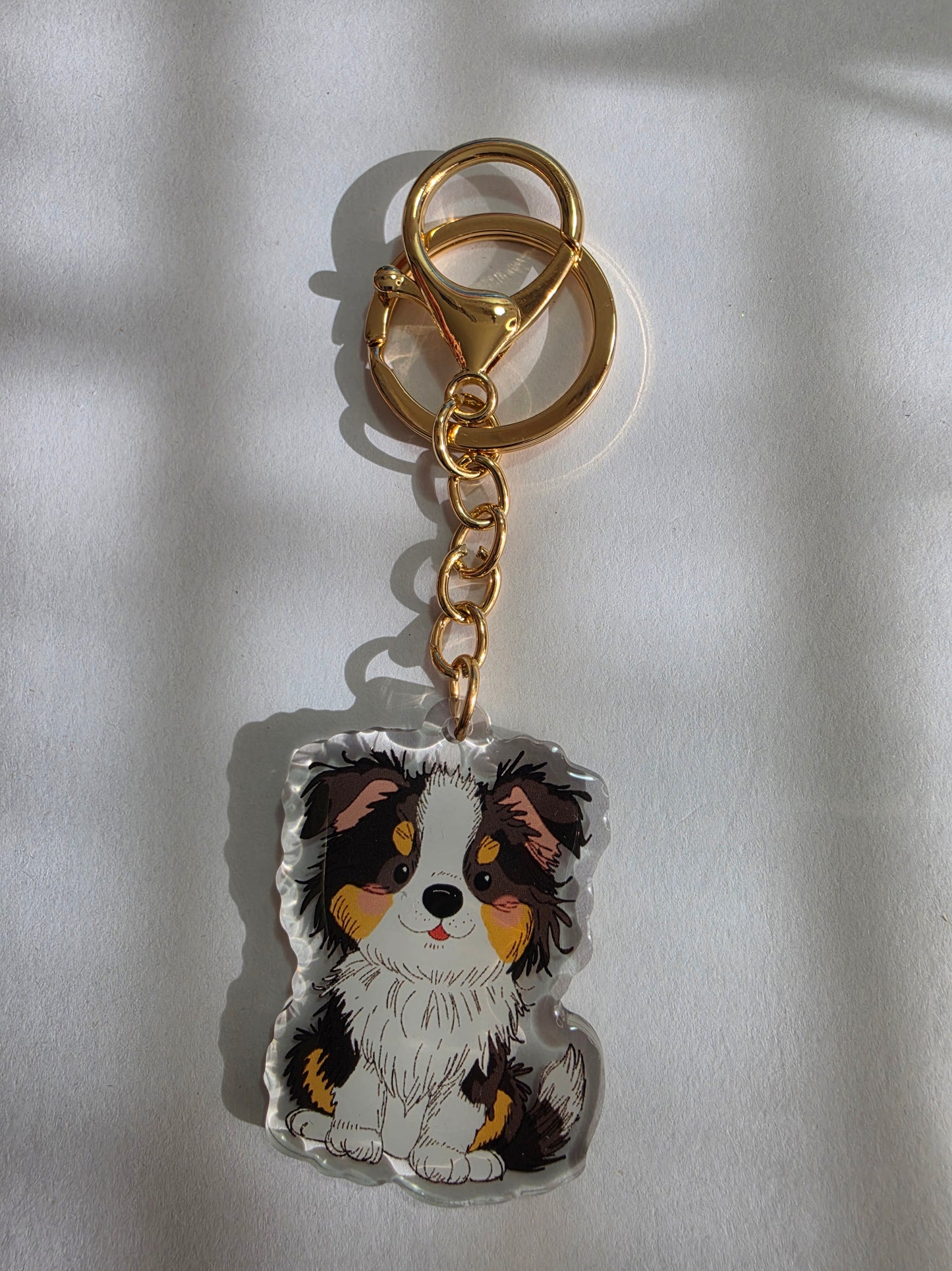 Pet Keychain 044 - Black Tricolour - Border Collie