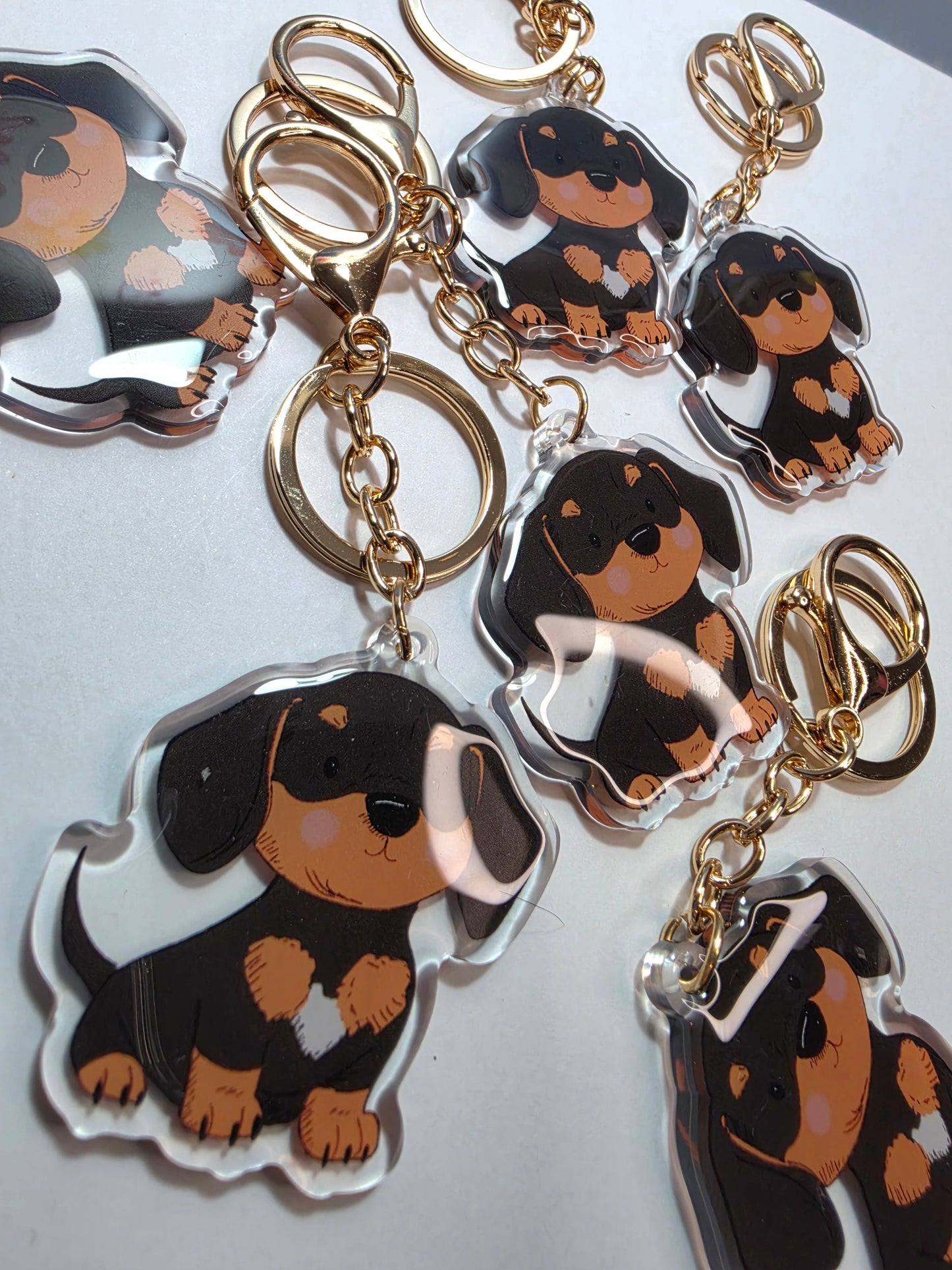 Pet Keychain 010 - Black and Tan - Dachshund
