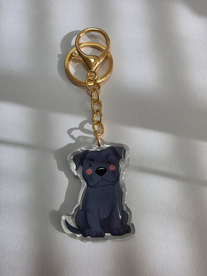 Pet Keychain 009 - Blue Grey - Staffordshire Bull Terrier
