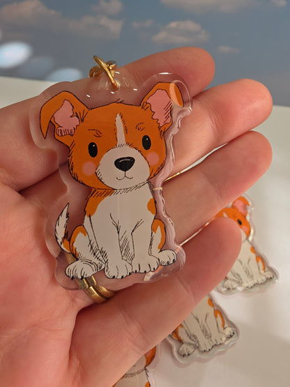 Pet Keychain 070 - White and Tan - Jack Russell Terrier