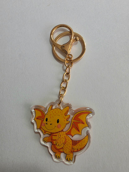 Pet Keychain 095 - Gold - Dragon