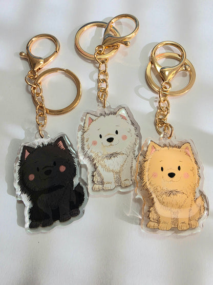 Pet Keychain 054 - Black - Pomeranian