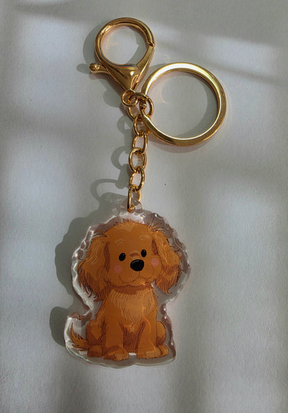 Pet Keychain 063 - Gold - Spaniel