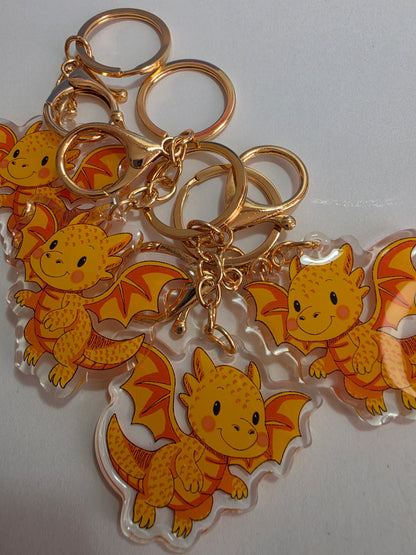Pet Keychain 095 - Gold - Dragon