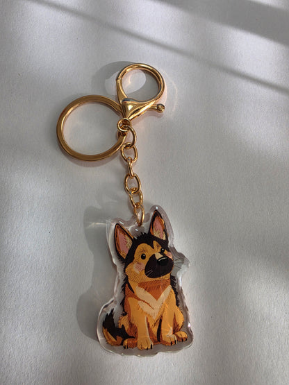 Pet Keychain 023 - Tan and Black - German Shepherd